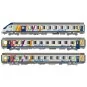 Lsm_41231DC-LS Models 41231DC Set de 3 voitures TER Alsace, voiture pilote, SNCF, logo carmillon, éclairage