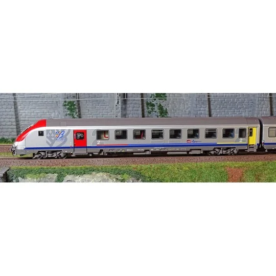 Lsm_41233DC-LS Models 41233DC Set of 3 TER Bourgogne coaches, driving trailer, SNCF, Carmillon logo, lighting