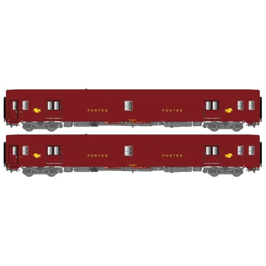 Lsm_40443-LS Models 40443 Set of 2 UIC Postal Cars, Brown PTT, PA UIC + PA UIC