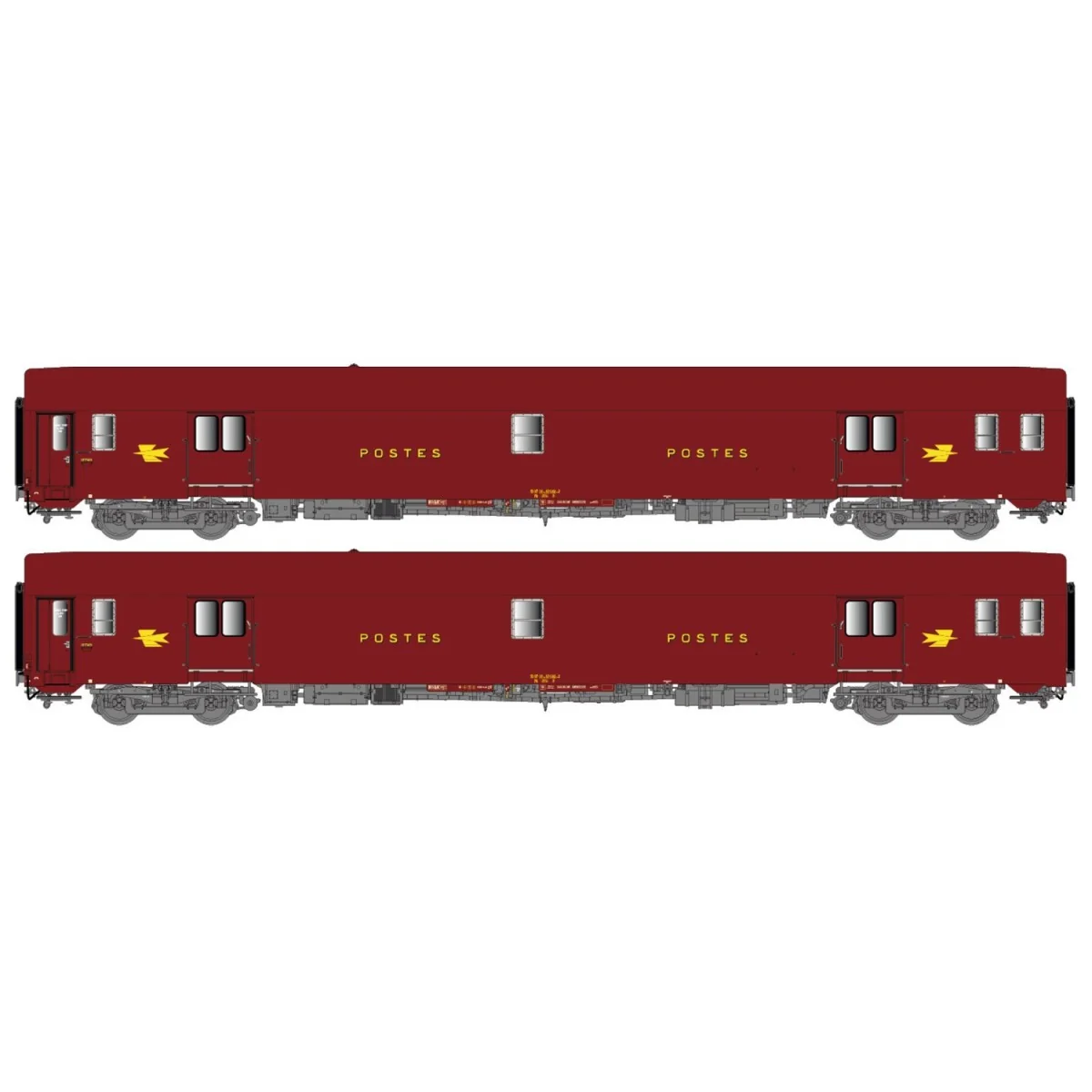 LS Models 40443 Set of 2 UIC Postal Cars, Brown PTT, PA UIC + PA UI...