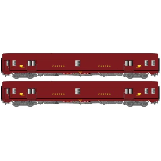 Lsm_40444-LS Models 40444 Set of 2 UIC Postal Cars, Brown PTT, PA UIC + PA UIC