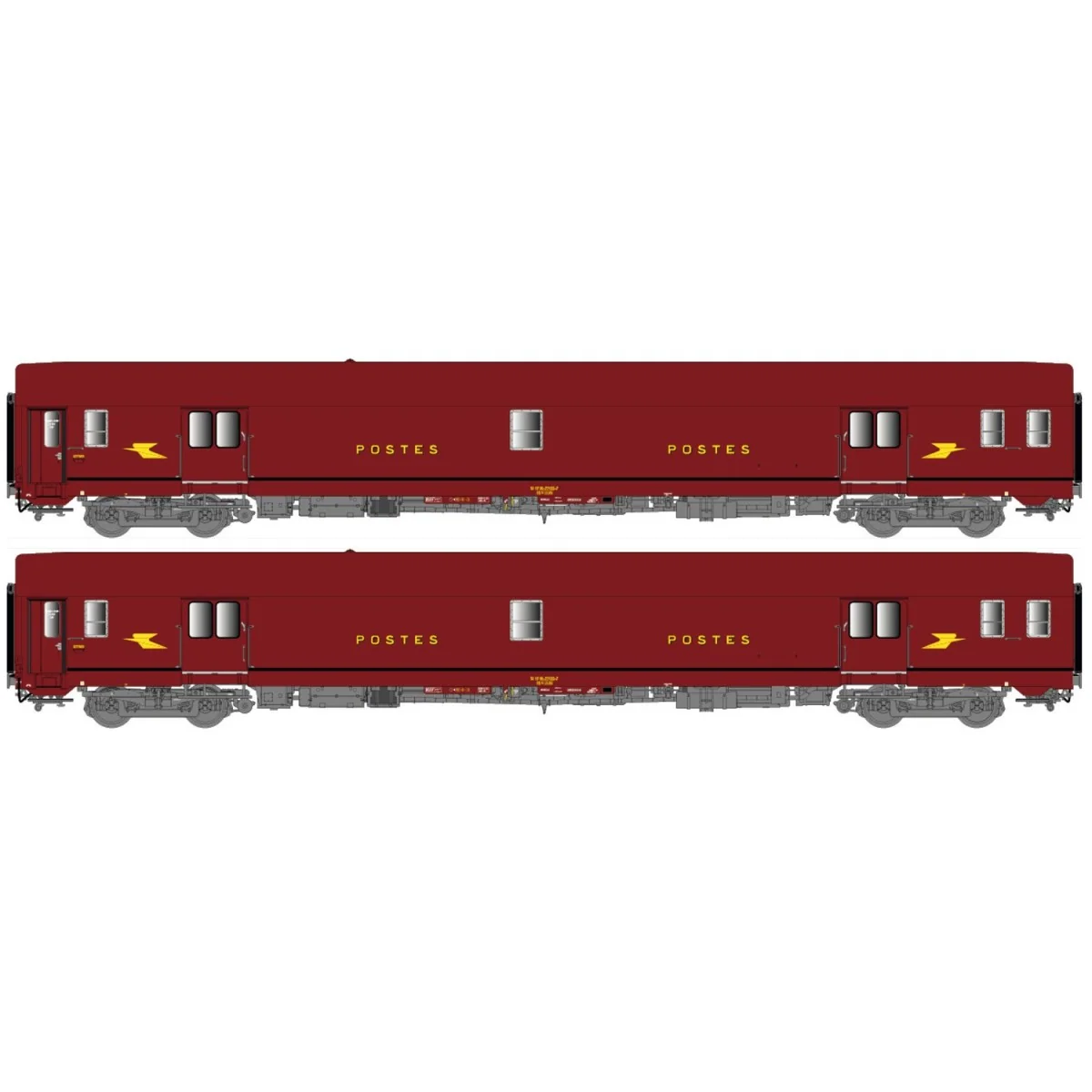 LS Models 40444 Set de 2 voitures Postales UIC, brun PTT, PA UIC + PA UIC Ls models Lsm_40444 - 4