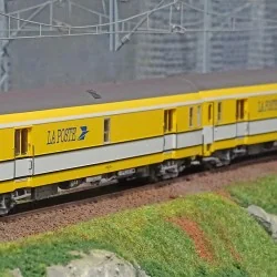 LS Models 40445 Set de 2 voitures Postales UIC, jaune/blanche, toit gris, PA UIC + PA UIC Ls models Lsm_40445 - 1