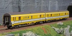 LS Models 40446 Set of 2 UIC postal vans, yellow/white, grey roof, ...