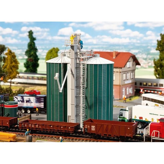 Faller 120260 Model Kit, Double Silo - Faller - FALLER_120260 FALLER_120260-Faller 120260 Model Kit, Double Silo - FALLER_120260
