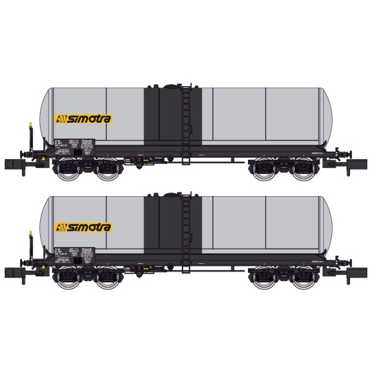 NW-241-REE Modeles NW241 Set de 2 wagons citernes ANF longues, Transport d’engrais liquides, SNCF, SIMOTRA, N- 1/160