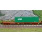 Trix_15072-MiniTrix 15072 Set de 3 wagons porte-conteneurs type Rs, SNCF, CMA CG, GCAT INTER, CNC, échelle N