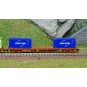 Trix_15072-MiniTrix 15072 Set de 3 wagons porte-conteneurs type Rs, SNCF, CMA CG, GCAT INTER, CNC, échelle N