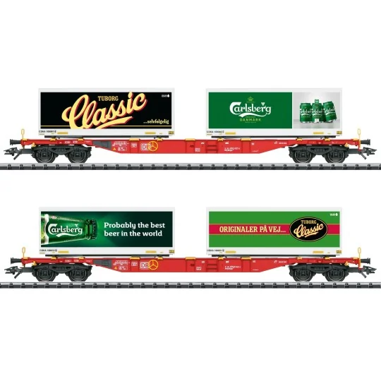 Trix_24509-Trix 24509 Set of 2 container wagons, DB AG, "Carlsberg und Tuborg"