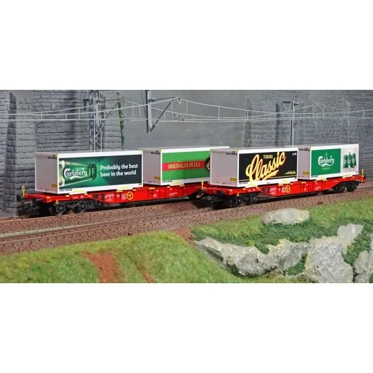Trix_24509-Trix 24509 Set of 2 container wagons, DB AG, "Carlsberg und Tuborg"