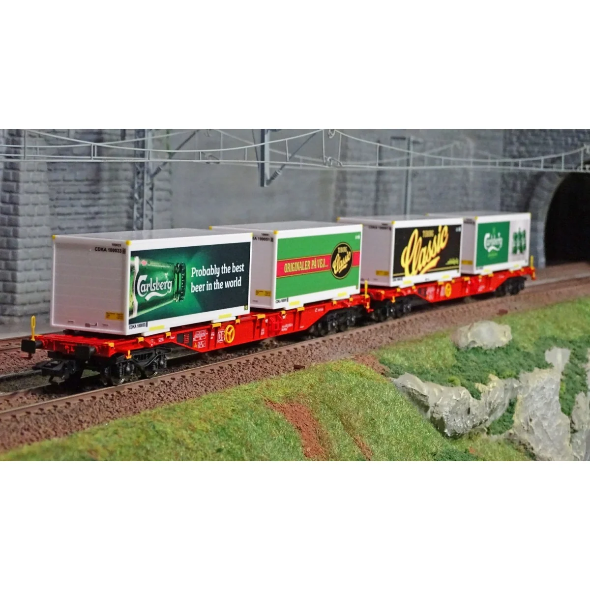 Trix 24509 Set de 2 wagons porte-conteneurs, DB AG, "Carlsberg und Tuborg" Trix Trix_24509 - 2