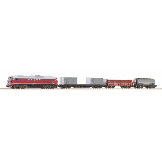Piko_97935-Piko 97935 Analog Starter Set with BR130 CSD Locomotive and Freight Wagons