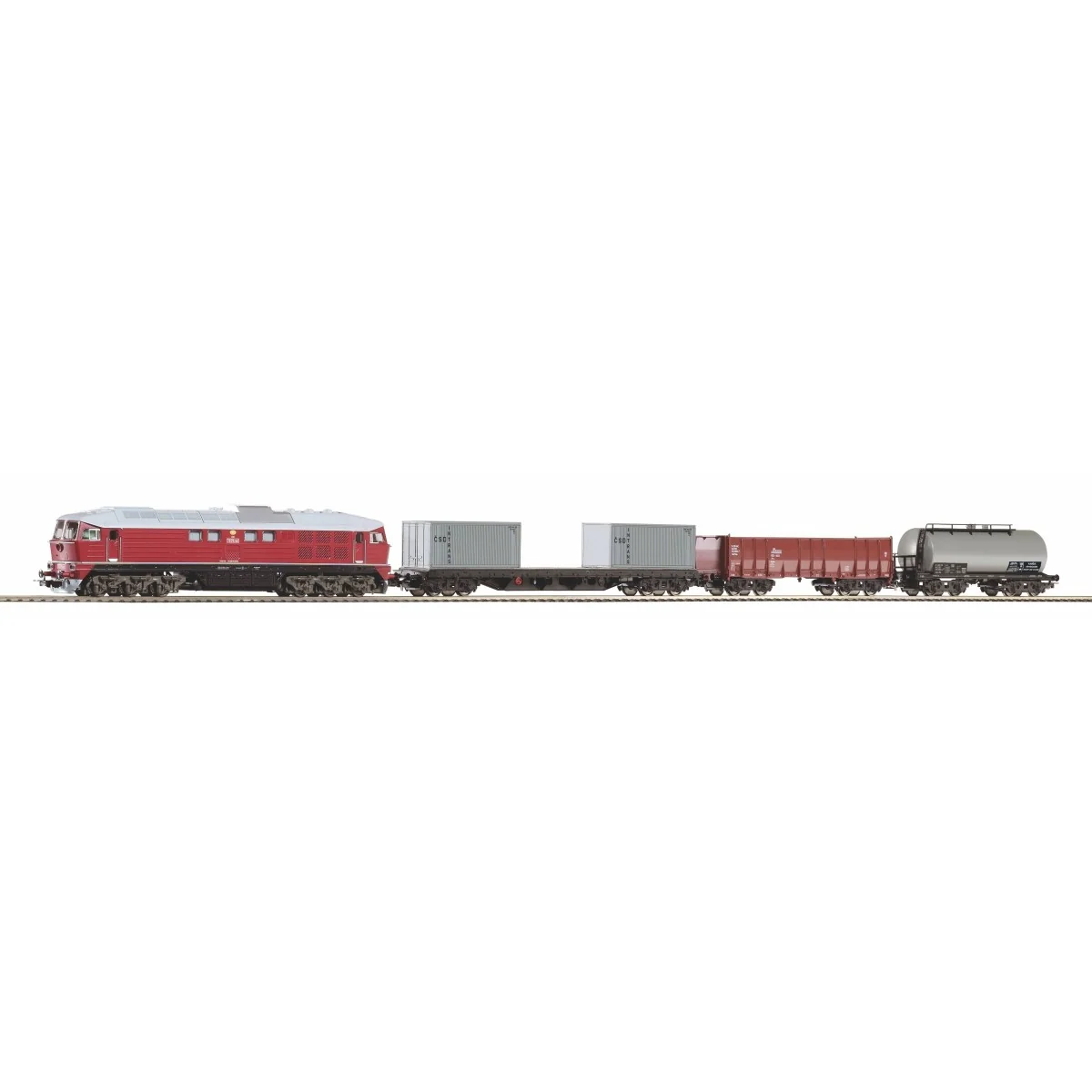 Piko 97935 Analog Starter Set with BR130 CSD Locomotive and Freight... Piko 97935 Analog Starter Set with BR130 CSD Locomotive and Freight...
