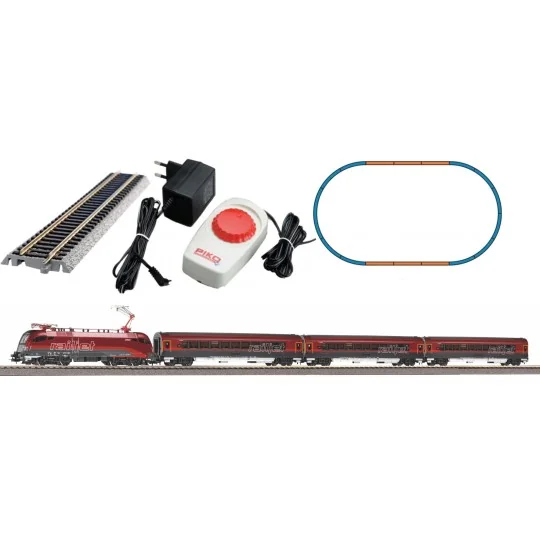 PIKO_57178-Piko 57178 Analog Starter Set with Railjet Locomotive and Passenger Cars