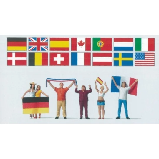 Preiser_10745-Preiser 10745 Characters, Football Supporters