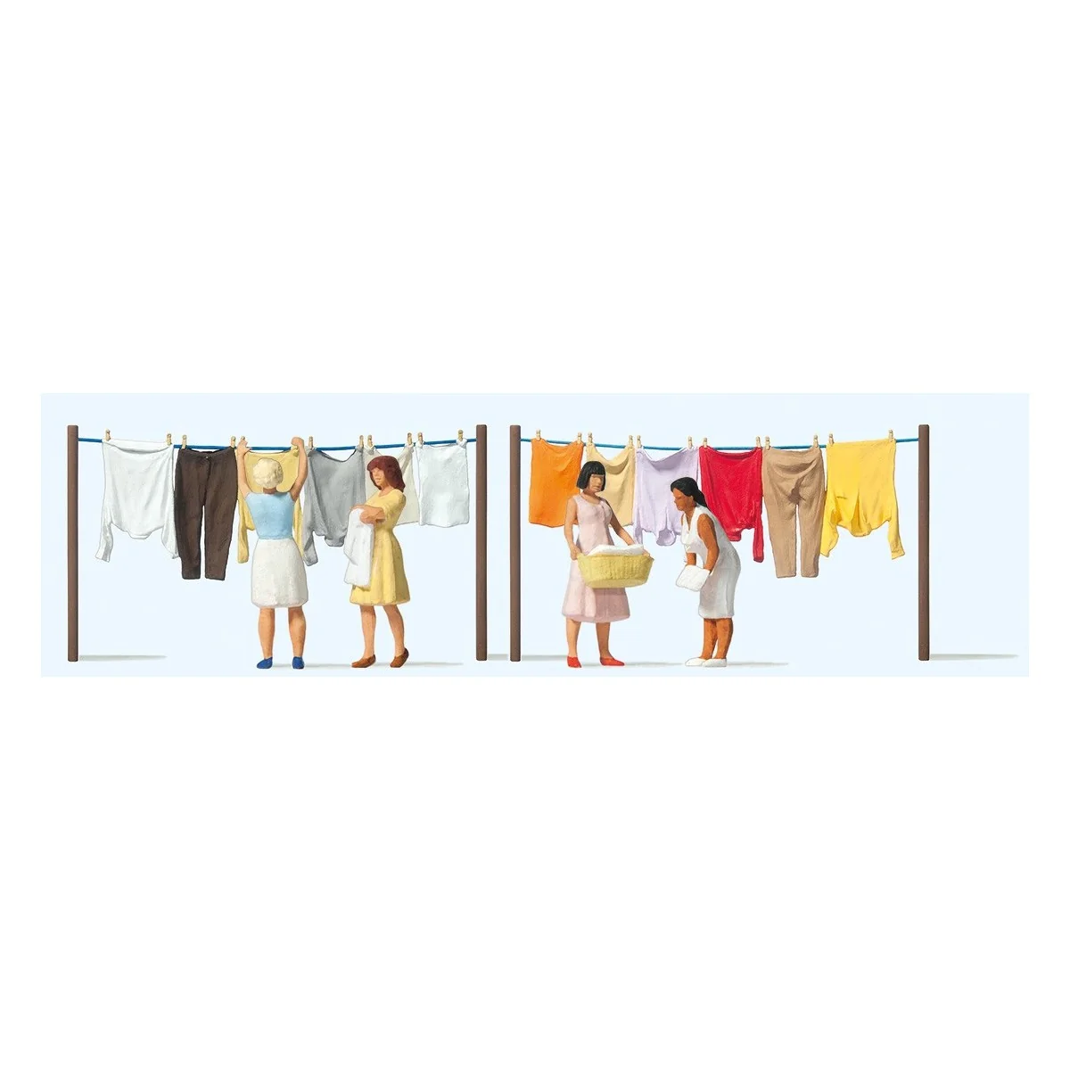 Preiser 10741 Figures, Women Hanging Laundry - Preiser_10741