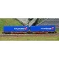 REE Modeles NW204 Container wagon Sggmrss 90 TOUAX, SNCF, 2 MALHERB... NW-204-REE Modeles NW204 Container wagon Sggmrss 90 TOUAX, SNCF, 2 MALHERBE carriages, N - 1/160