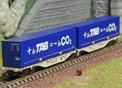 REE Modeles NW205 Container wagon Sggmrss 90 NOVA, SNCF, 2 TAB crat...