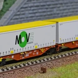 REE Modeles NW209 Container wagon Sggmrss 90 TOUAX, SNCF, 2 carriag...