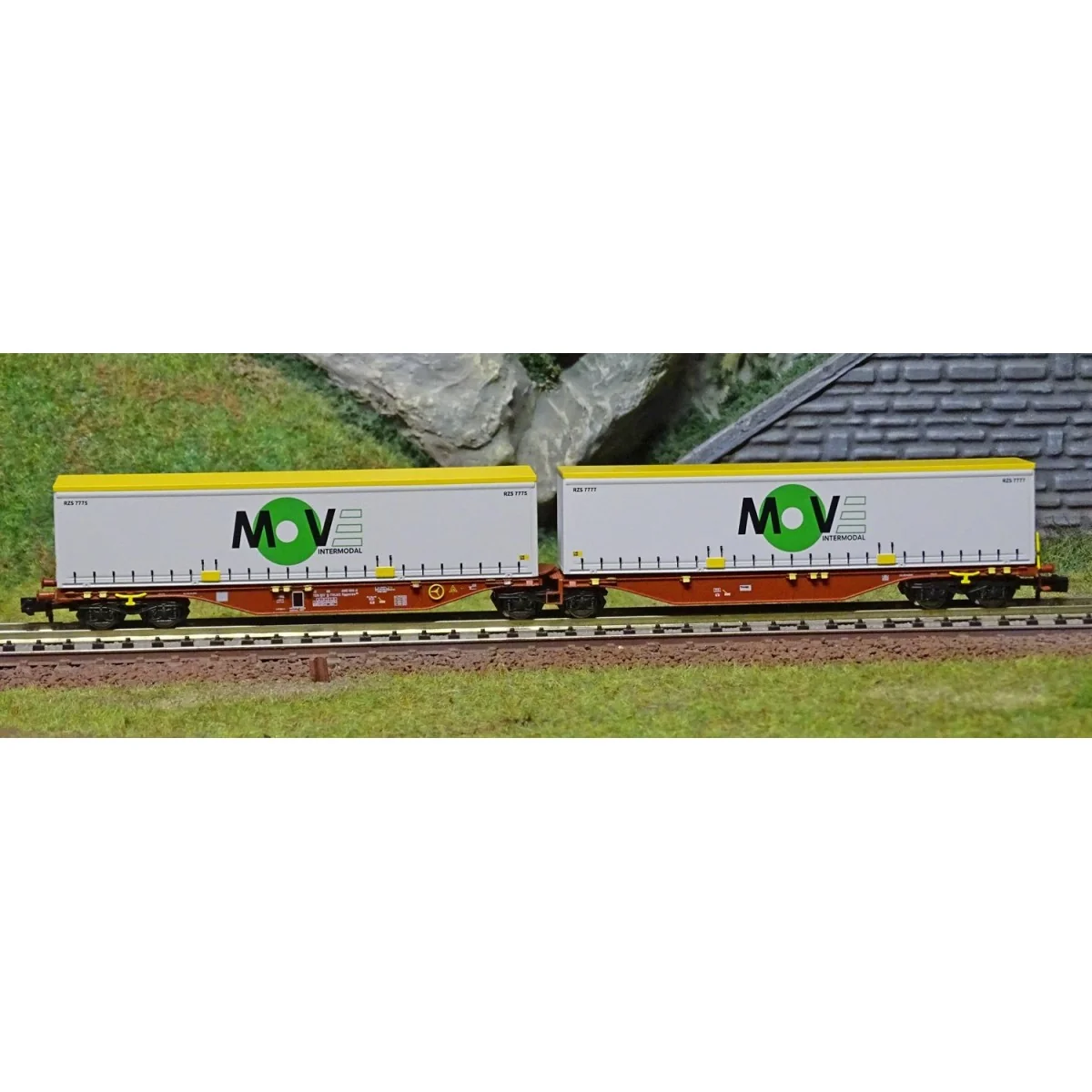 REE Modeles NW209 Container wagon Sggmrss 90 TOUAX, SNCF, 2 carriag...