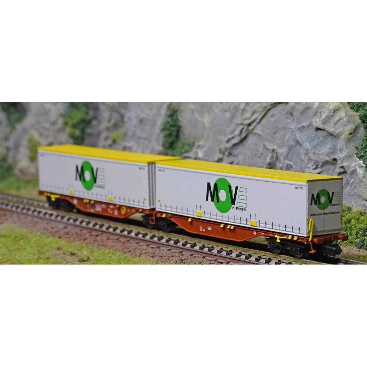 REE Modeles NW209 Container wagon Sggmrss 90 TOUAX, SNCF, 2 carriag...