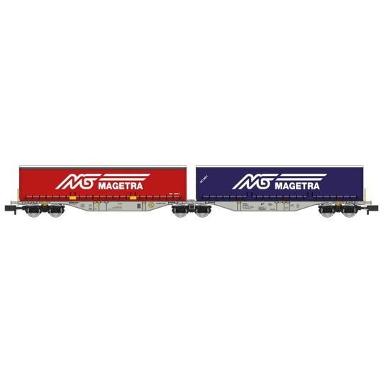 NW-210-REE Modeles NW210 Container wagon Sggmrss 90 AEE, SNCF, 2 MAGETRA carriages, N - 1/160