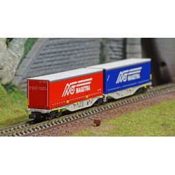 REE Modeles NW210 Container wagon Sggmrss 90 AEE, SNCF, 2 MAGETRA c...