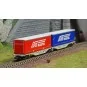 NW-210-REE Modeles NW210 Wagon porte conteneurs Sggmrss 90 AEE, SNCF, 2 caisses MAGETRA, N - 1/160