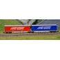 NW-210-REE Modeles NW210 Wagon porte conteneurs Sggmrss 90 AEE, SNCF, 2 caisses MAGETRA, N - 1/160