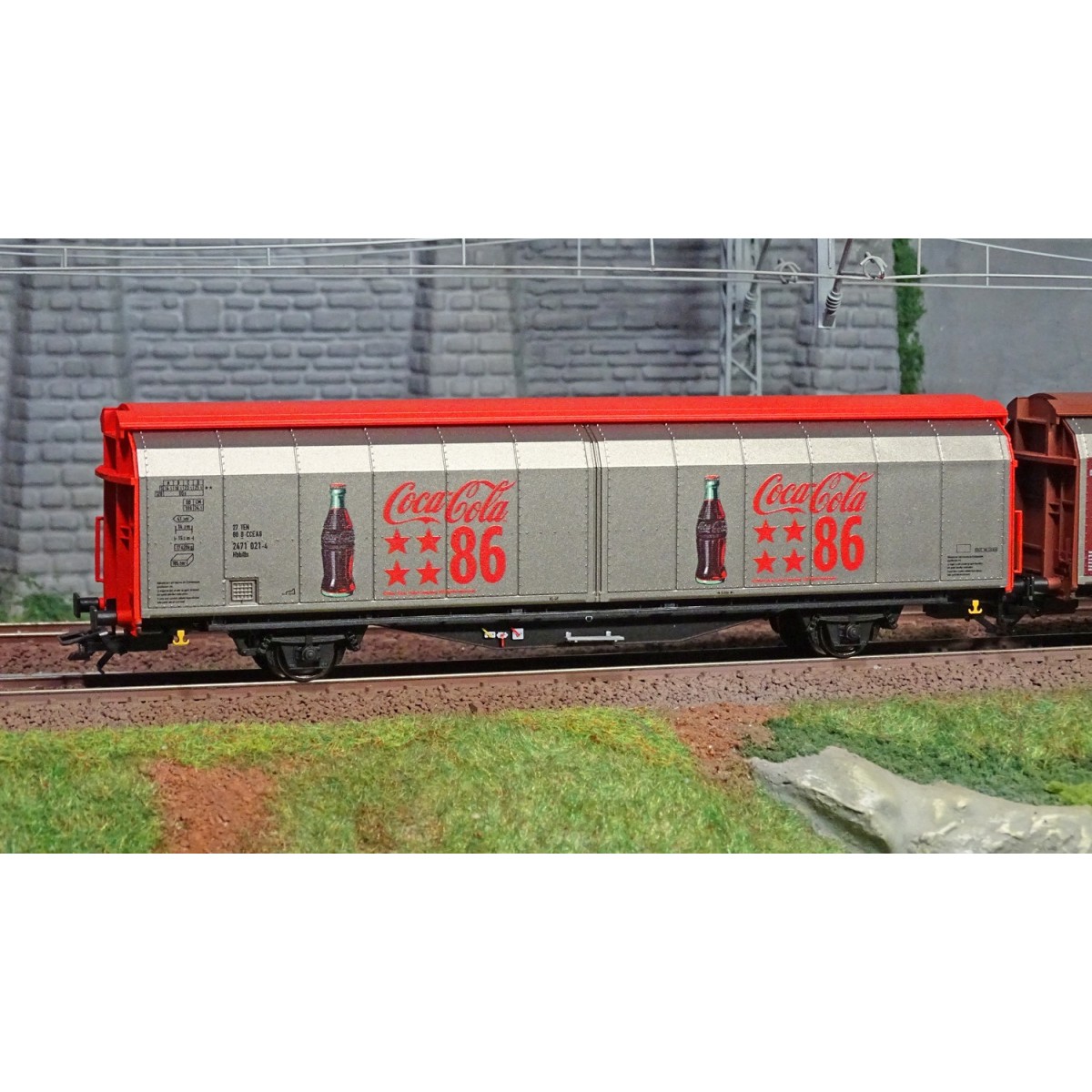 Marklin 48345 Set of 2 sliding-sided wagons Hbbills, Coca-Cola - Ma...