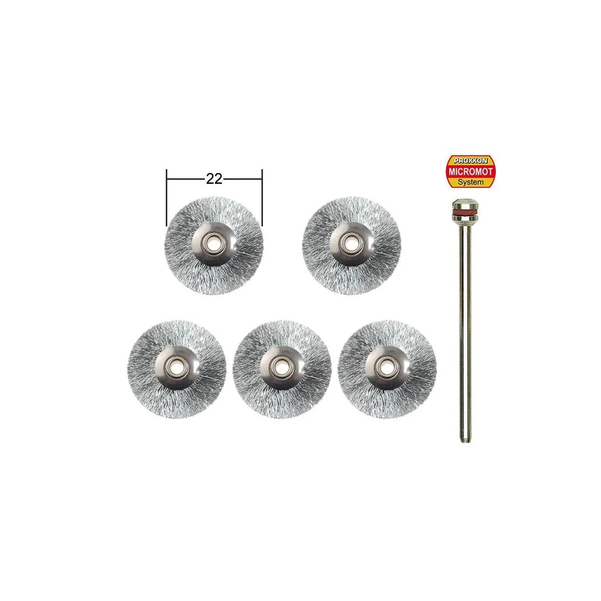 Proxxon stainless steel disc brushes Ø 22 mm (x5)