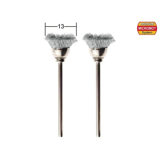 PRX-28957-Brosses pinceaux rond en acier inoxydable Ø 13 mm (x2) Proxxon