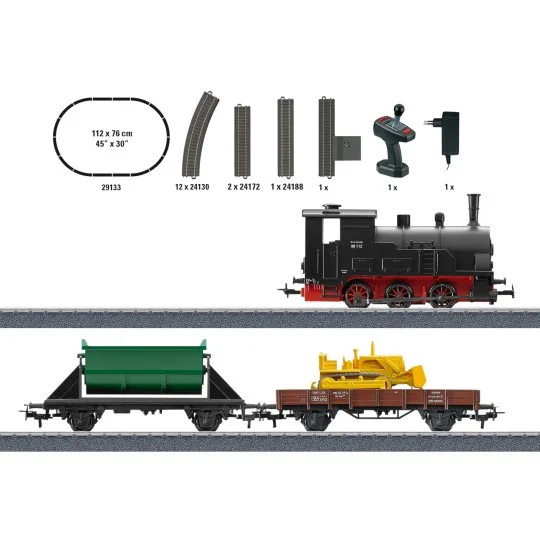 Marklin_29133-Marklin 29133 Starter Set Freight Train with Steam Locomotive - Start up