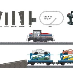 Marklin 29952 Car Transporter Train Starter Set with Henschel DHG 5...
