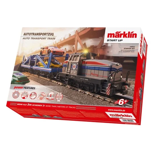 Marklin_29952-Marklin 29952 Car Transporter Train Starter Set with Henschel DHG 500 Diesel Locomotive - Start up