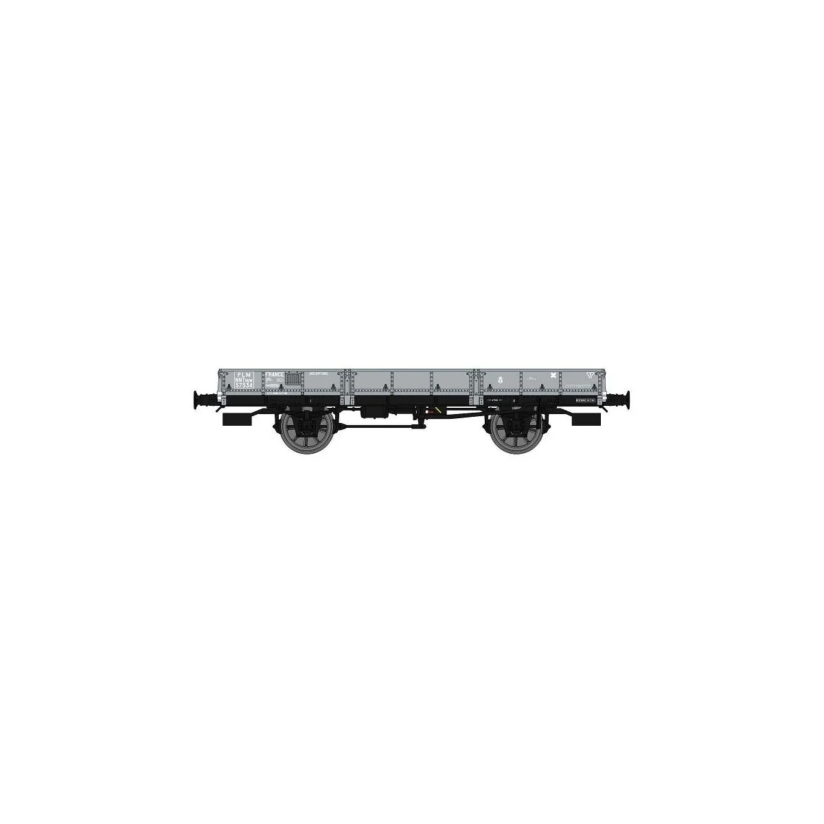 Ree Models WB599 OCEM 29 Flat Wagon, PLM Grey, NNTouw Lever Brake, ...
