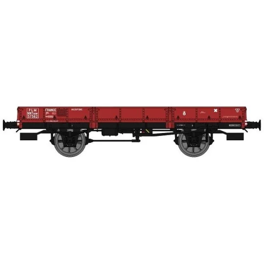 WB-601-Ree models WB601 OCEM 29 Flat Wagon, Red Sideros PLM, NNTouw Lever Brake, Spoked Wheels