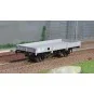 WB-603-Ree Models WB603 OCEM 29 Flat Wagon, Gray MIDI PLM, NNTouw Lever Brake, Spoked Wheels