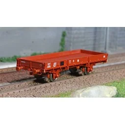 Ree models WB606 OCEM 29 Flat Wagon, SNCF Red, Braked, Solid Wheels...
