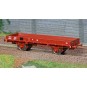 WB-606-Ree models WB606 OCEM 29 Flat Wagon, SNCF Red, Braked, Solid Wheels