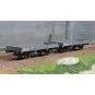 WB-600-Ree modeles WB600 Set de 2 wagons Plats OCEM 29, Gris PLM, NNTouw Frein à levier, Roues rayons