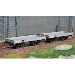 Ree Models WB604 Set of 2 OCEM 29 Flat Wagons, Gray MIDI PLM, NNTou...