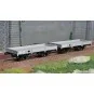 WB-604-Ree modeles WB604 Set de 2 wagons Plats OCEM 29, Gris MIDI PLM, NNTouw Frein à levier, Roues rayons