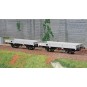 WB-604-Ree modeles WB604 Set de 2 wagons Plats OCEM 29, Gris MIDI PLM, NNTouw Frein à levier, Roues rayons