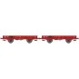 WB-607-Ree modeles WB607 Wagon Plat OCEM 29, Rouge SNCF, Jho Freiné, Roues pleines