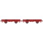 WB-607-Ree models WB607 OCEM 29 Flat Wagon, SNCF Red, Braked, Solid Wheels
