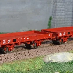 Ree modeles WB607 Wagon Plat OCEM 29, Rouge SNCF, Jho Freiné, Roues pleines Ree Modeles WB-607 - 1