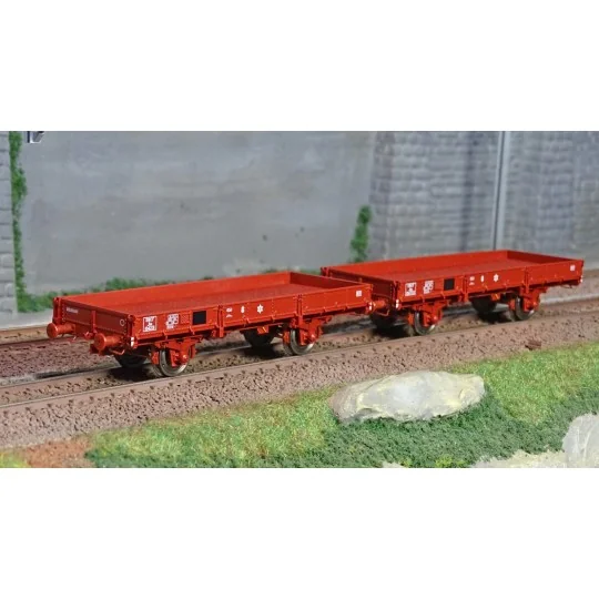 WB-607-Ree modeles WB607 Wagon Plat OCEM 29, Rouge SNCF, Jho Freiné, Roues pleines