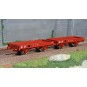 WB-607-Ree modeles WB607 Wagon Plat OCEM 29, Rouge SNCF, Jho Freiné, Roues pleines