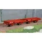 Ree models WB607 OCEM 29 Flat Wagon, SNCF Red, Braked, Solid Wheels WB-607-Ree models WB607 OCEM 29 Flat Wagon, SNCF Red, Braked, Solid Wheels